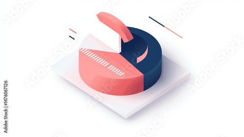 Abstract 3D Pie Charts Visualization