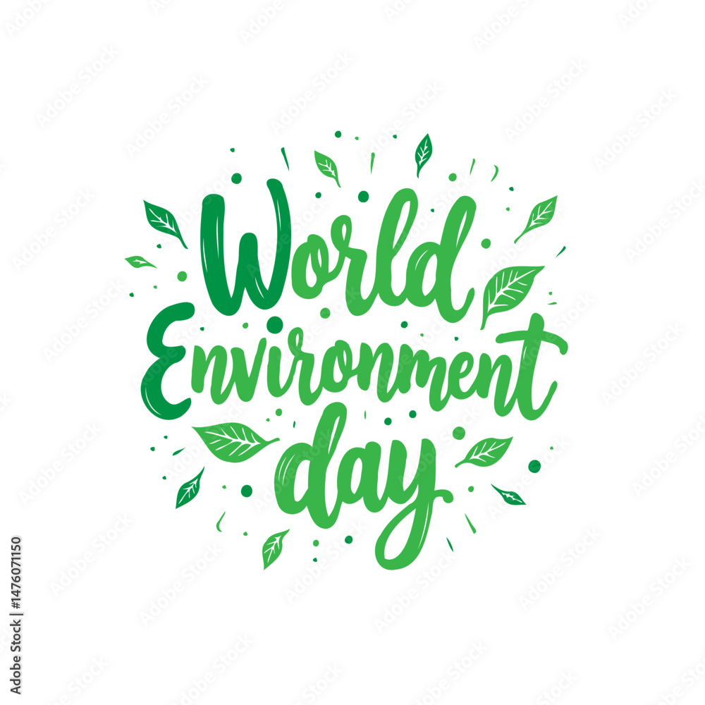 Obraz premium Celebratory World Environment Day illustration with foliage accentuations and typography