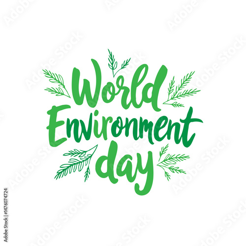 Vibrant calligraphy illustration for world environment day celebration concept
