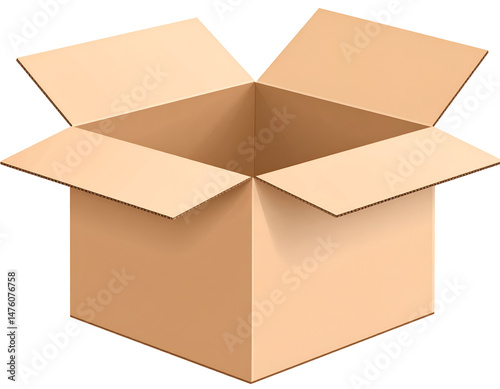 Open cardboard box