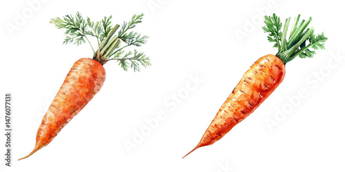 carrot watercolor vector illustration