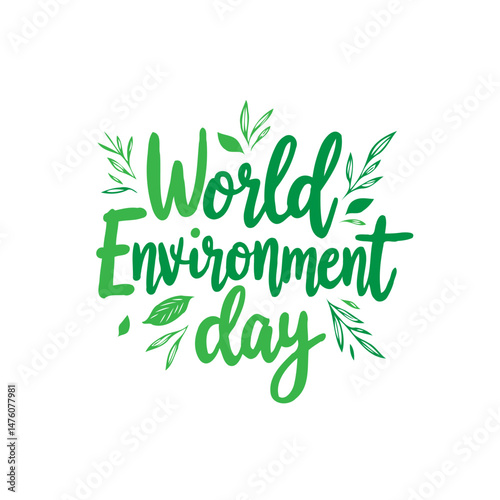 Vibrant typography design celebrating World Environment Day awareness banner