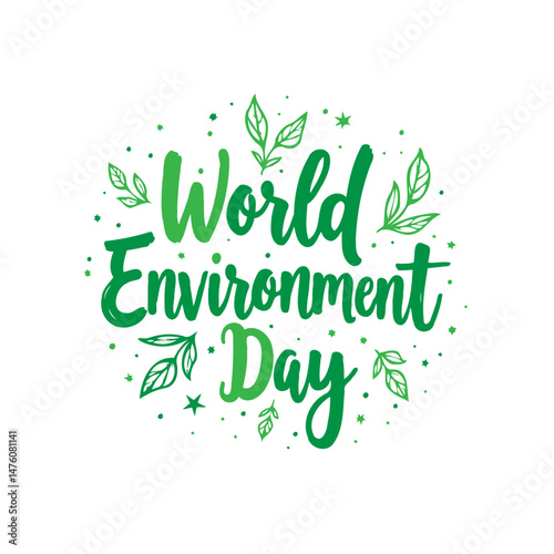 Celebrate environmental awareness: world environment day green foliage design