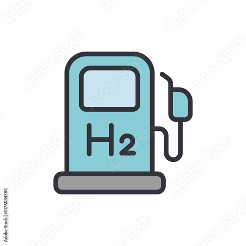 Hydrogen Fuel Station Icon Symbolizing Alternative Energy Solutions