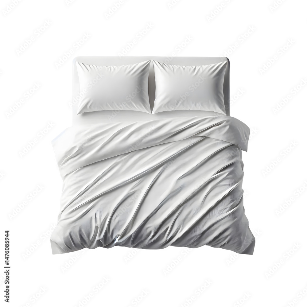 custom made wallpaper toronto digitalWhite bedding set top view perfect for bedroom interior design inspiration on transparent background