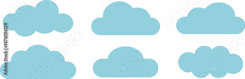 Obraz 空に浮かぶ雲のアイコンベクターイラスト