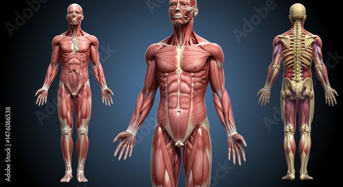 Human Anatomy Muscular System Illustration