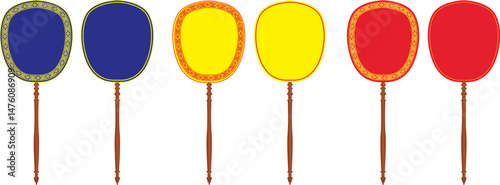 buddhist-fan-set,
monk-ceremonial-fans,
four-buddhist-monastic-fans,
thai-buddhist-handheld-fans
