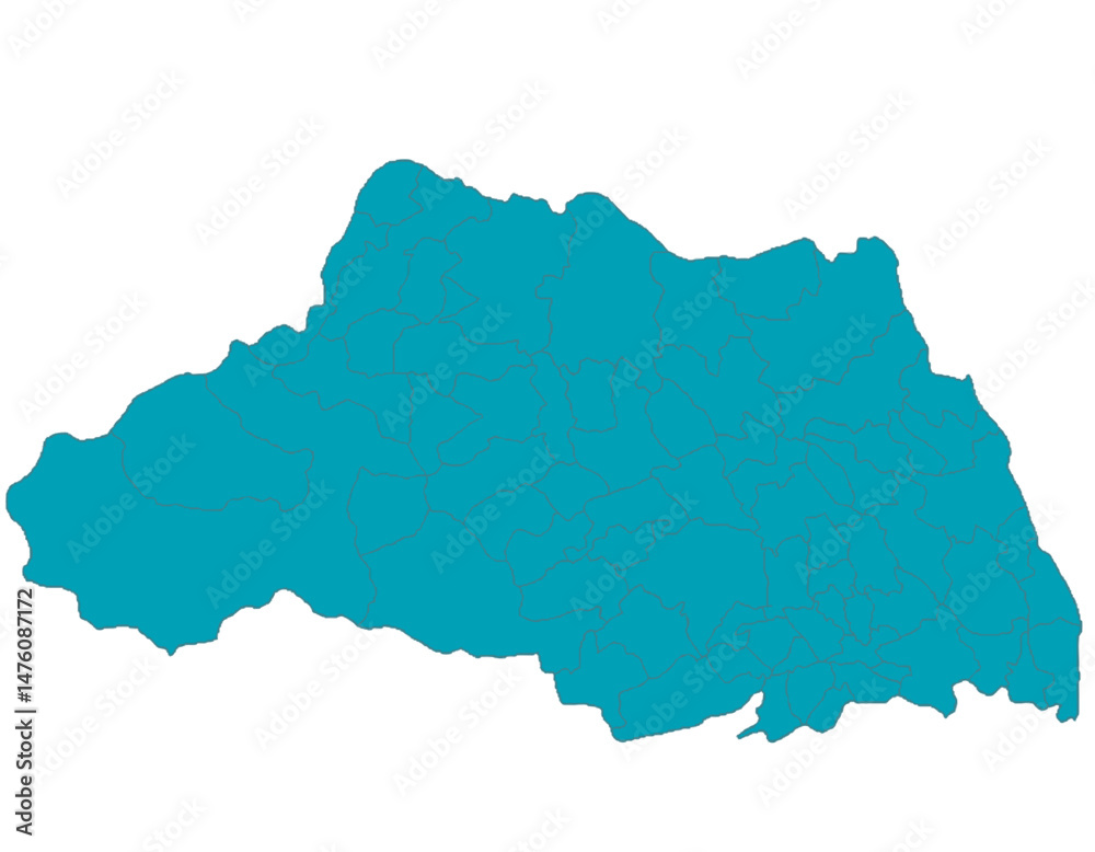 Fototapeta premium 埼玉県 地図 グリーン イラスト