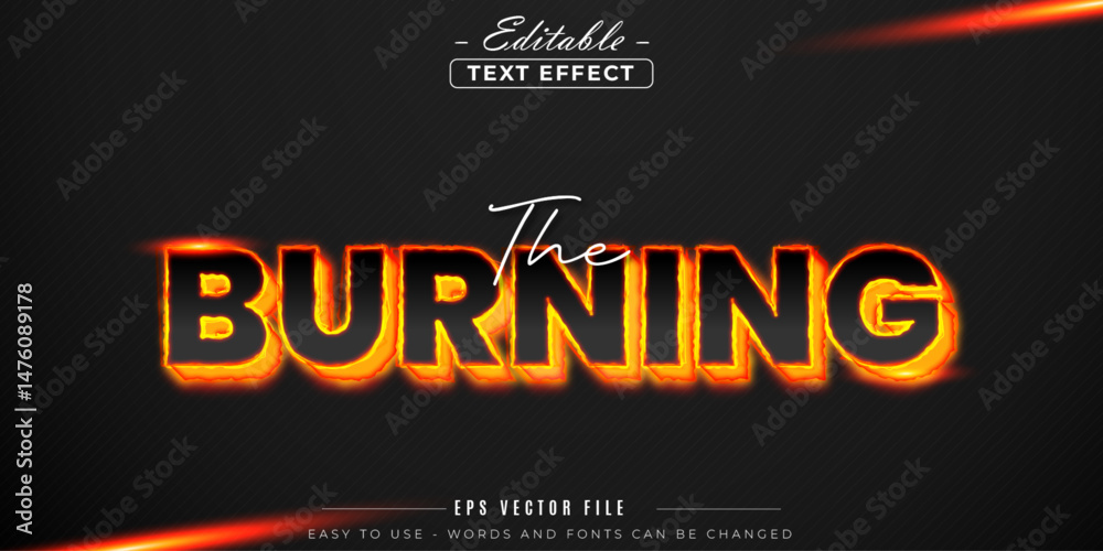 © text - The burning editable text effect, emboss modern style. © text - The burning editable text effect, emboss modern style.