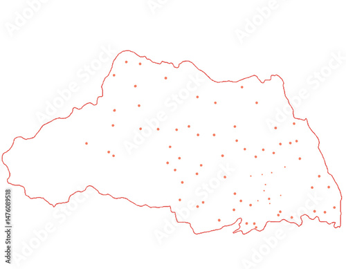 埼玉県　地図　白　斑点　イラスト