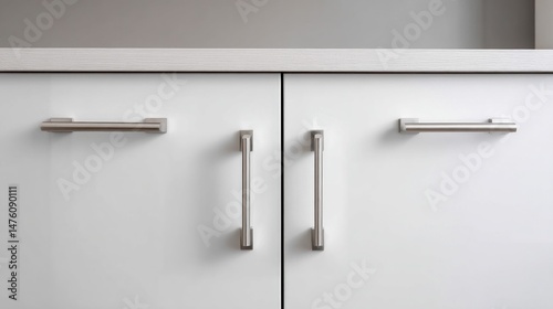 White cabinets with modern handles