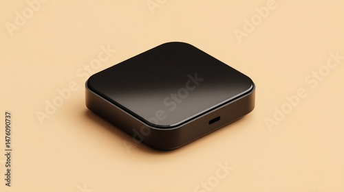 Sleek black square device