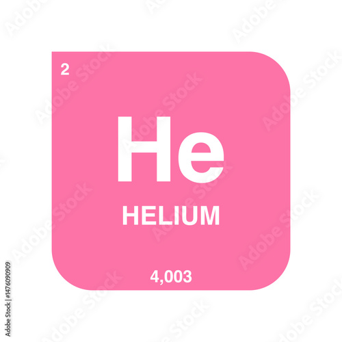 Helium symbol vector on periodic table isolated on transparent background