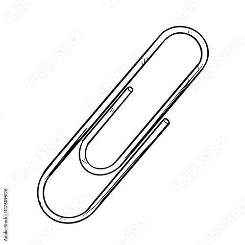 Paperclip 2 Line Art and Sketch Drawing
