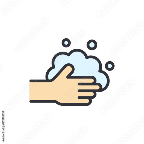 Illustration Of A Hand Washing With Soap For Hygiene Awareness