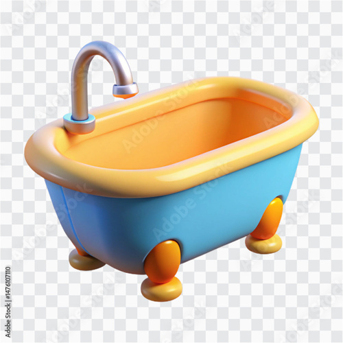 Bathtub Icon PNG | Bathroom Soaking Tub Symbol | Home Hygiene Illustration