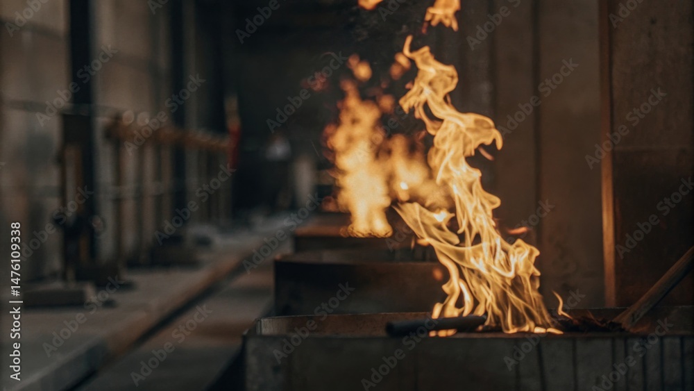 Obraz premium fire burning in a fireplace