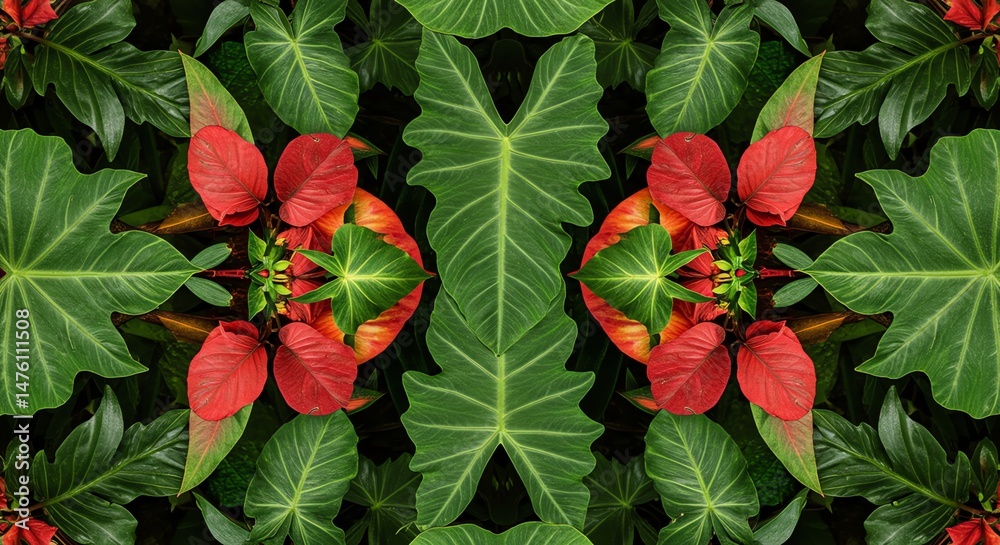 Green and Red Plant Leaves Green and Red Plant Leaves