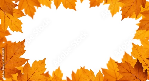 Autumn Leaf Frame with White Space