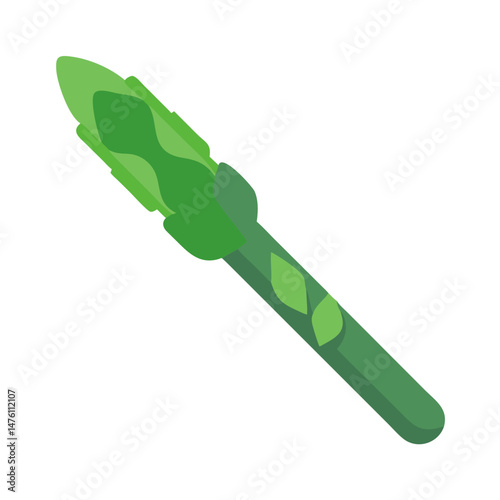 Minimalist illustration of fresh green asparagus on black background