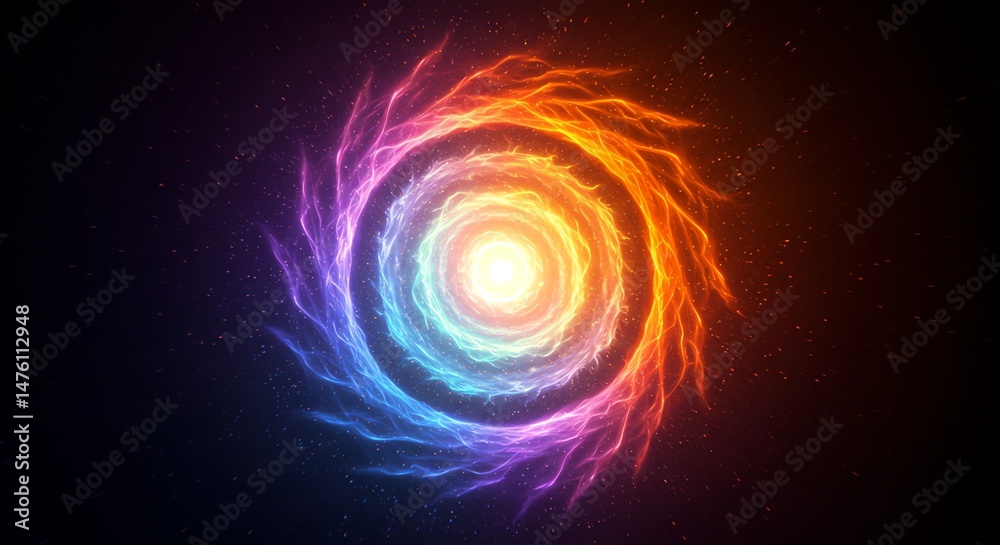 Fototapeta premium Colorful Energy Vortex in Dark Space