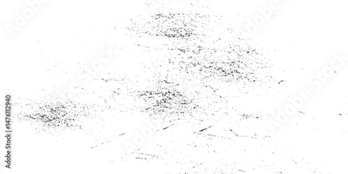  Black crack and dust isolated on white background. Abstract mild textured effect. Vector Illustration. Black isolated on white wall texture background