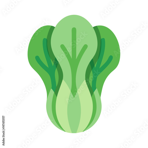 Minimalist bok choy illustration on a black background