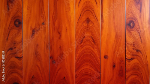 Padouk wood with vibrant reddish-orange grain