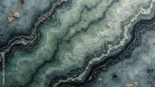 Schist stone with layered gray and green textures