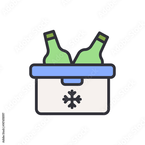 Chilled Drinks In Portable Cooler Box For Summer Refreshment