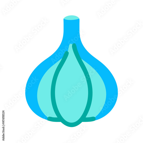 Abstract illustration of garlic bulb on black background