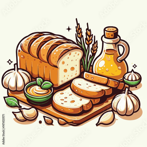 bread, garlic, food, baked, snack, tasty, crunchy, crusty, toasted, delicious, background, white, parsley, meal, baguette, fresh, homemade, cut, appetizer, herb, crispy, isolated, breakfast, cooking, 