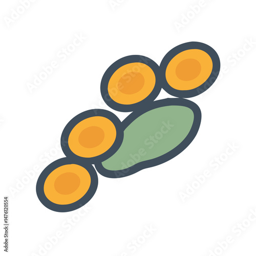 Vector illustration of seeds or cells in dark backdrop