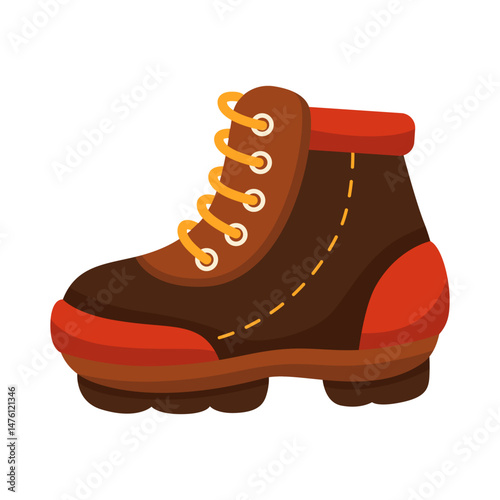 Illustration of a Hiking Boot with Laces
