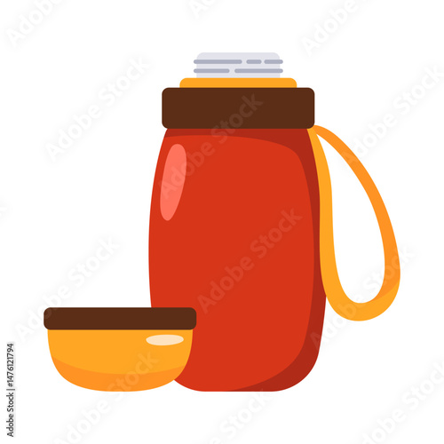 Vector illustration of camping thermos