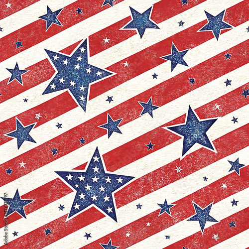 4th July digital Papers Vintage Americana Seamless Patterns Red White Blue Printable Scrapbook Paper Independence Day Digital Png Backgrounds