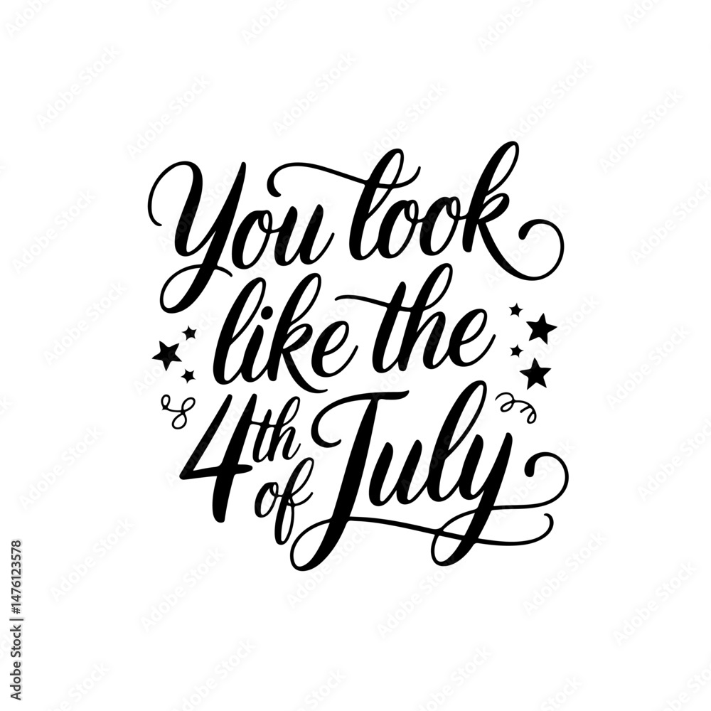 You Look Like The 4th Of July. Vector Design Isolated on White Background You Look Like The 4th Of July. Vector Design Isolated on White Background