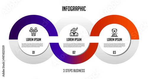 business infographic template illustrates customer relationship management and customer service concepts using a circle diagram with vector design elements