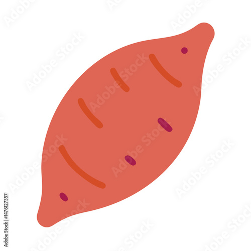 Illustration of a vibrant sweet potato against a black background