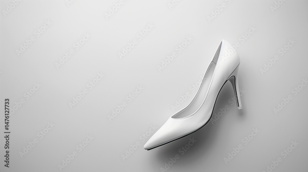 Fototapeta premium Elegant White High Heel Minimalist Fashion Statement