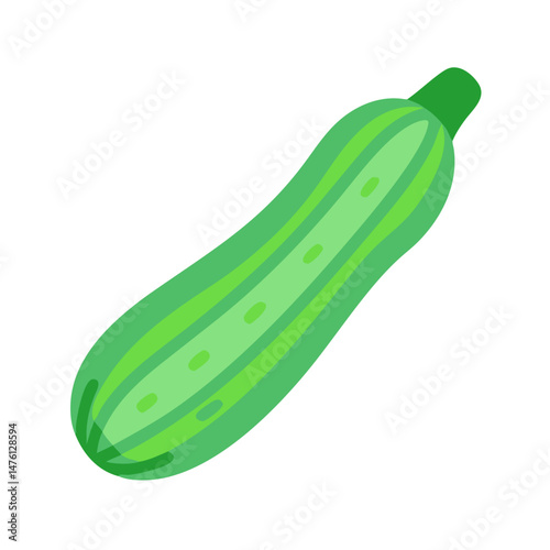 Stylized green zucchini illustration on black background image stock