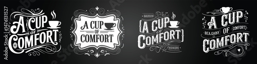 Coffee Café Typography with Vintage Chalkboard and Elegant Menu Design