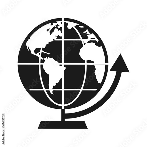Globe Arrow silhouette vector illustration