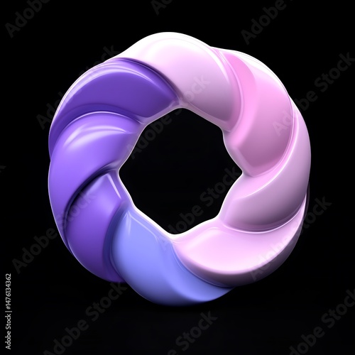 Twisted Ring in Shades of Purple and Pink
