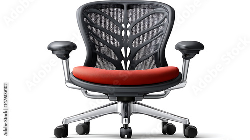 Office chair design showcase modern workspace product photography minimalist environment close-up view ergonomic concept