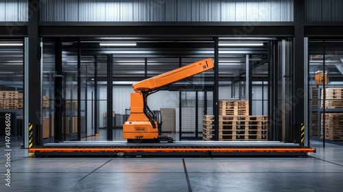 Automated warehouse system inside modern industrial facility.