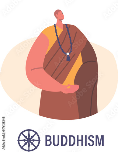 Buddhism monk in traditional clothing
