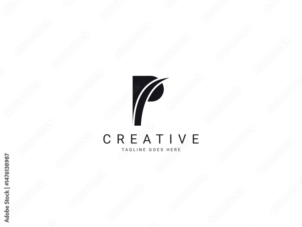 Fototapeta premium p modern letter logo 