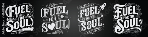 Chalkboard Coffee Café Typography with Retro Calligraphy and Emblems